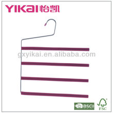 Set of 3pcs EVA foam coated metal trousers hanger with 4 tiers of trousers bar
